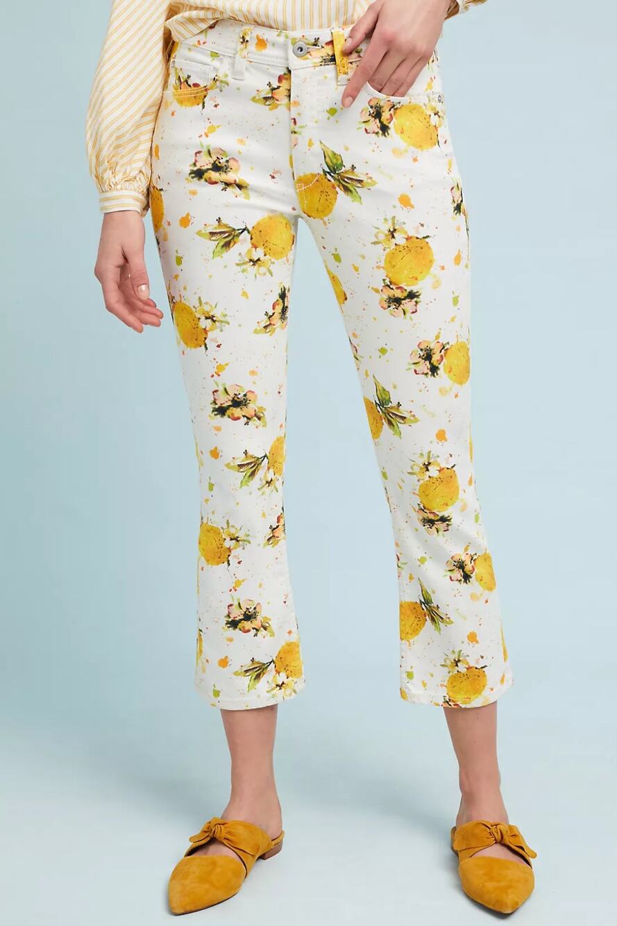 Pilcro Yellow Lemon Grove High-Rise Cropped Bootcut Jeans Size 26